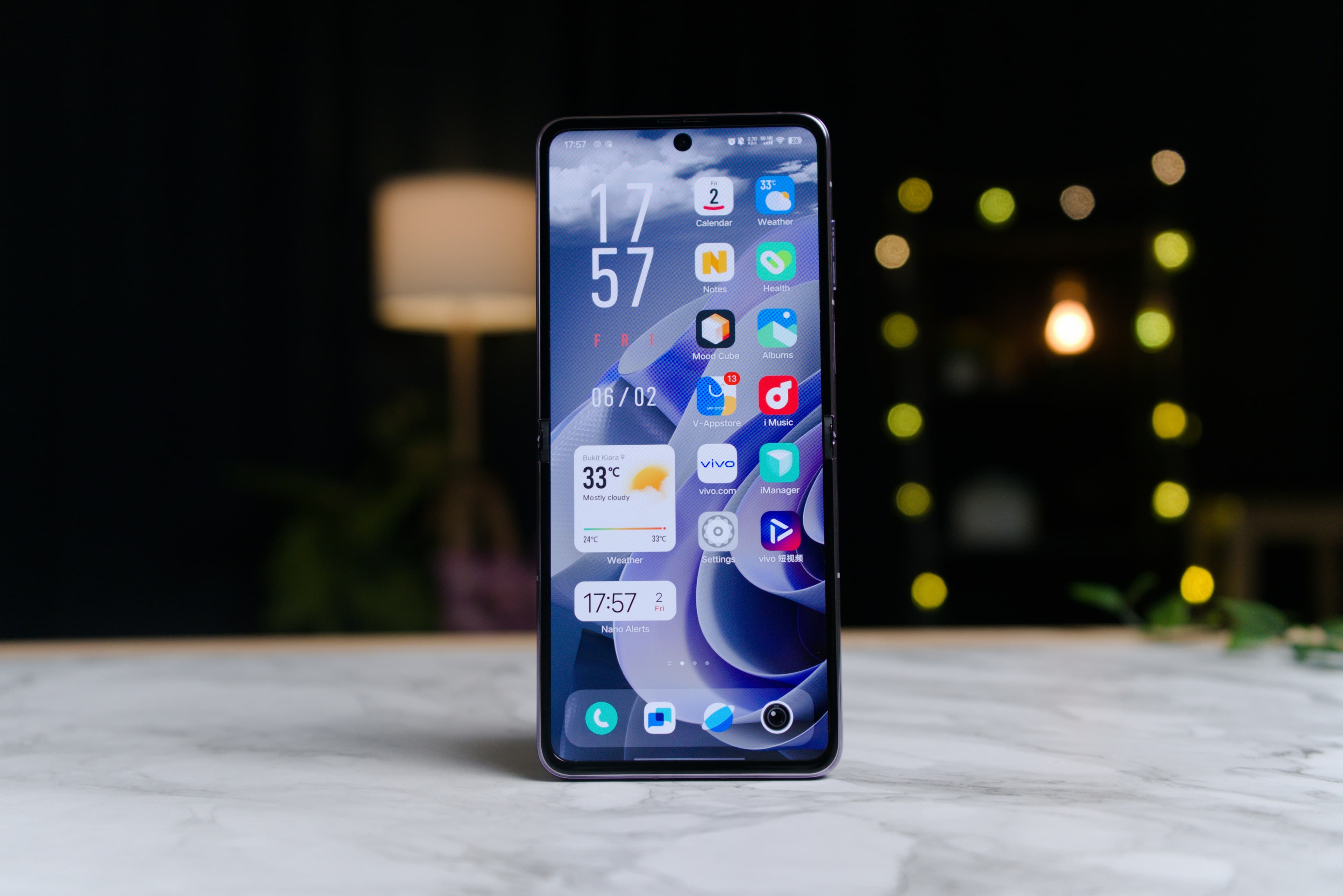 Smartphone displaying a modern mobile app interface with clean design and vibrant colors